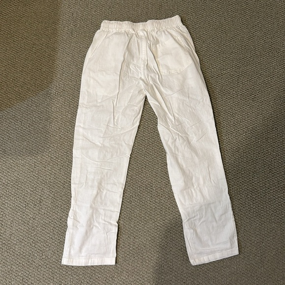 Men’s White Linen Blend Pants - Picture 2 of 2